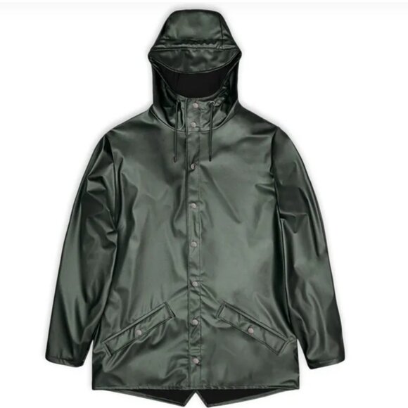 NWT Rains Jacket Silver Pine Raincoat Waterproof Rare Color Unisex XL Denmark - Picture 4 of 4